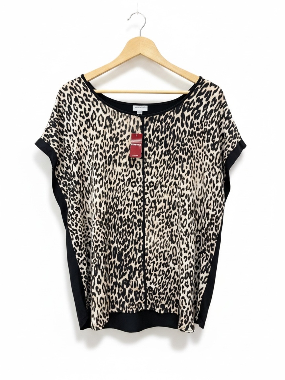 Avenue Animal Print Plus Size Contrast Top